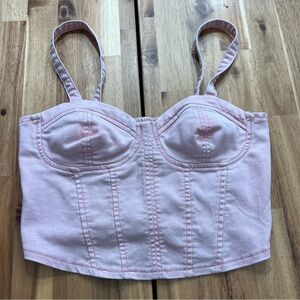 No Boundaries Pink Bustier Crop Top Women’s Size M (7-9)